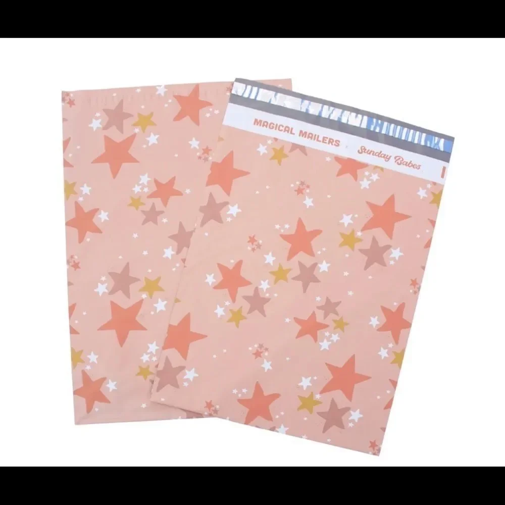 Poly Mailers MIX FUN 6x9 10x13 12.5x15 14.5x19 35 pieces 35 stickers 1.5” size